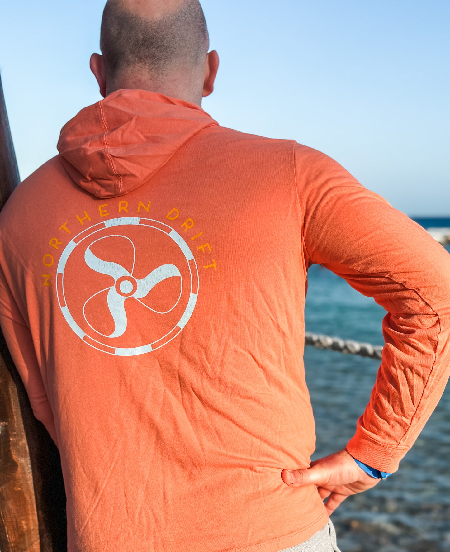 Long Sleeve Hooded Tee - Persimmon