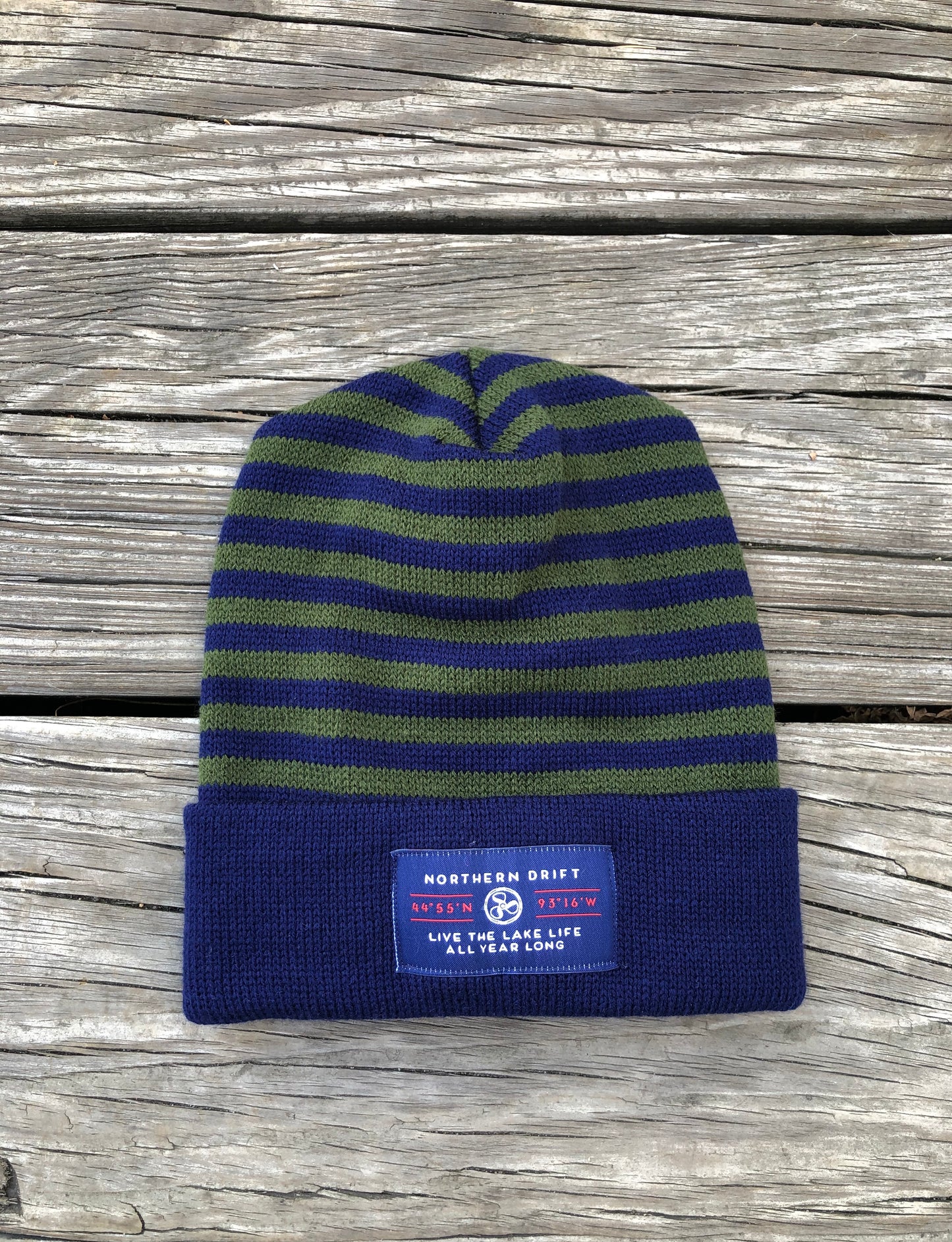 Navy & Green Lake Life Knit Beanie