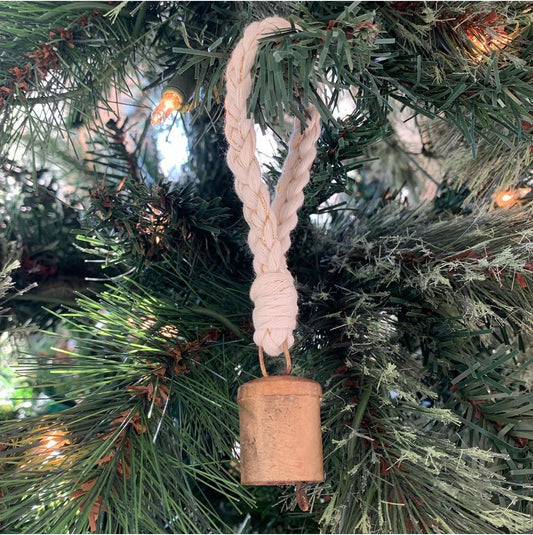 Golden Natural Tin Bell Ornament by Knots by Kerri