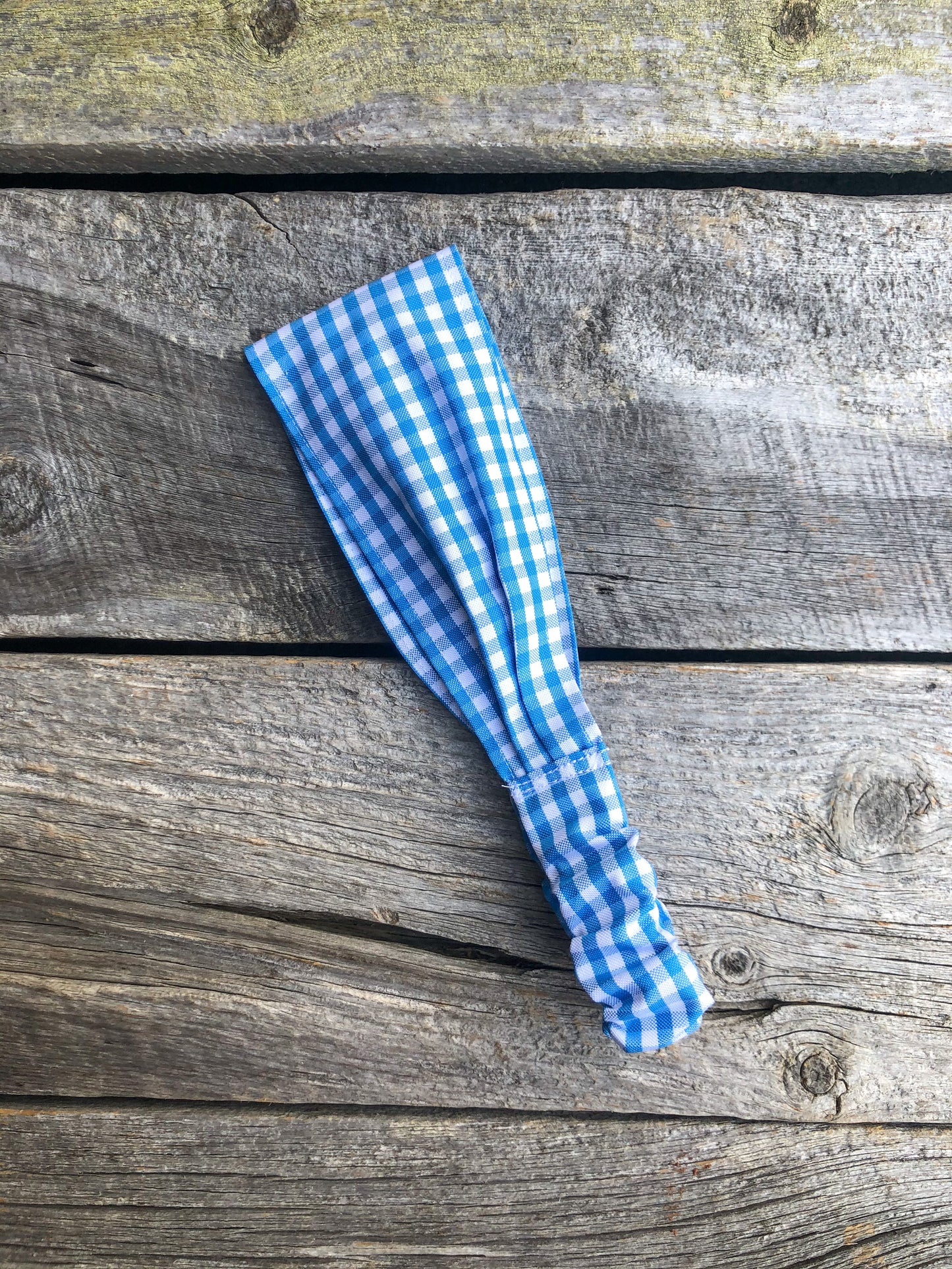 Pacific Blue Gingham Headband