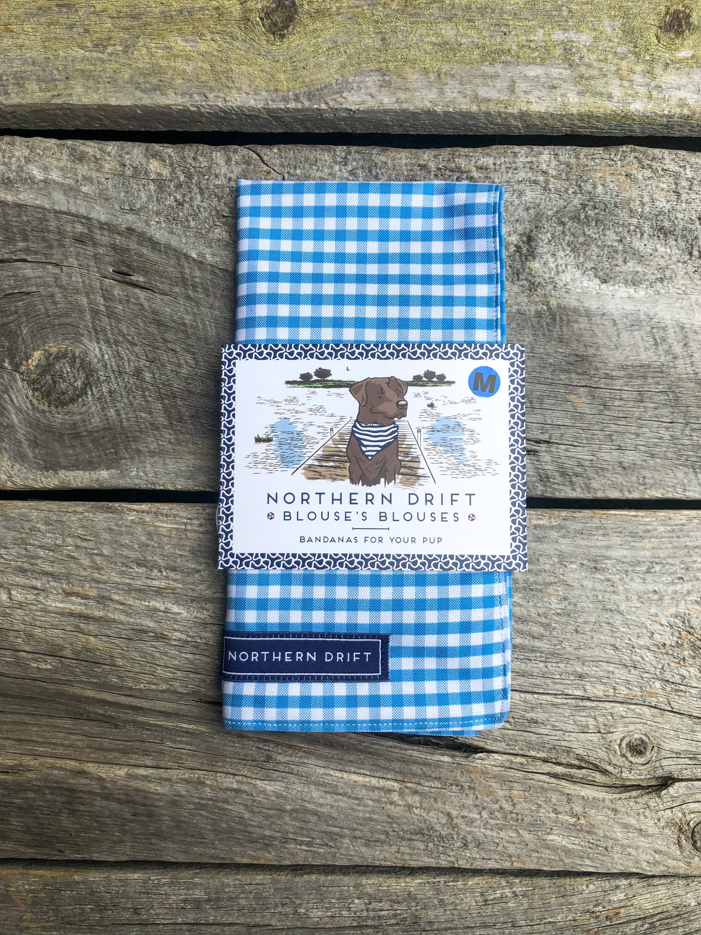 Pacific Blue Gingham Dog Bandana