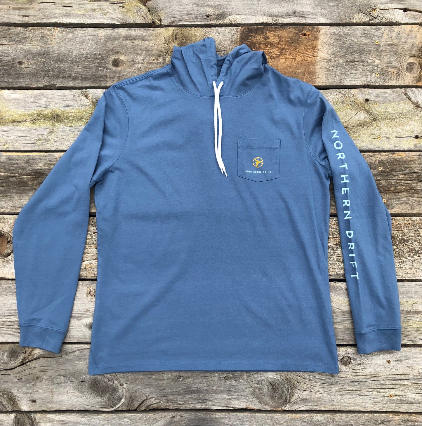 Long Sleeve Hooded Tee - Blue Horizon