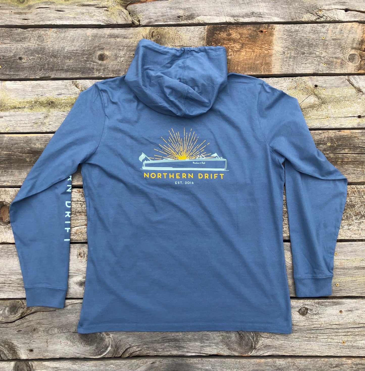 Long Sleeve Hooded Tee - Blue Horizon