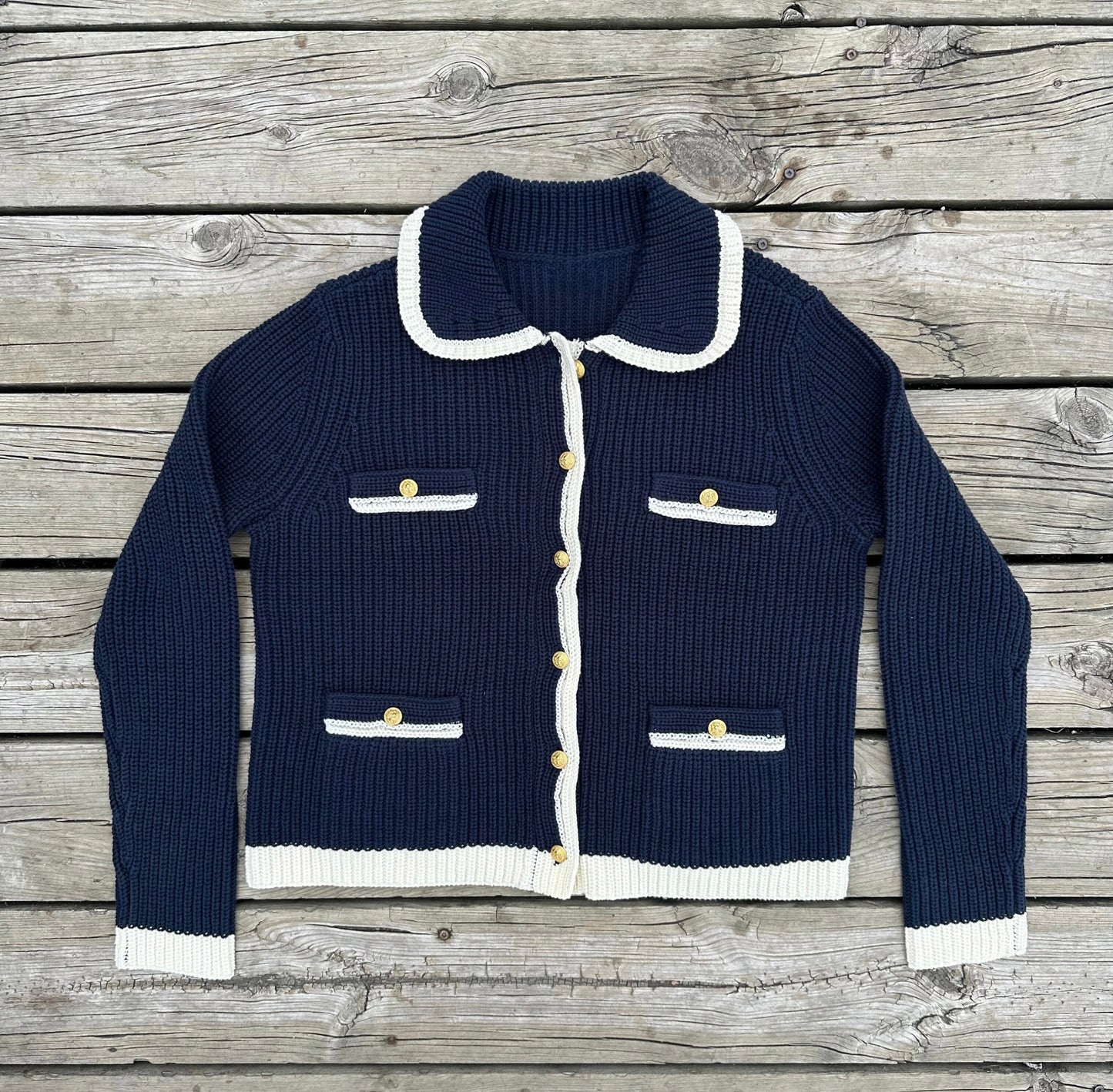 Women's Navy/Ivory Lady Cardigan