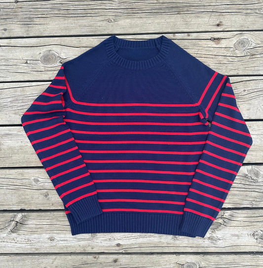 Women's Navy/Red Striped Sweater