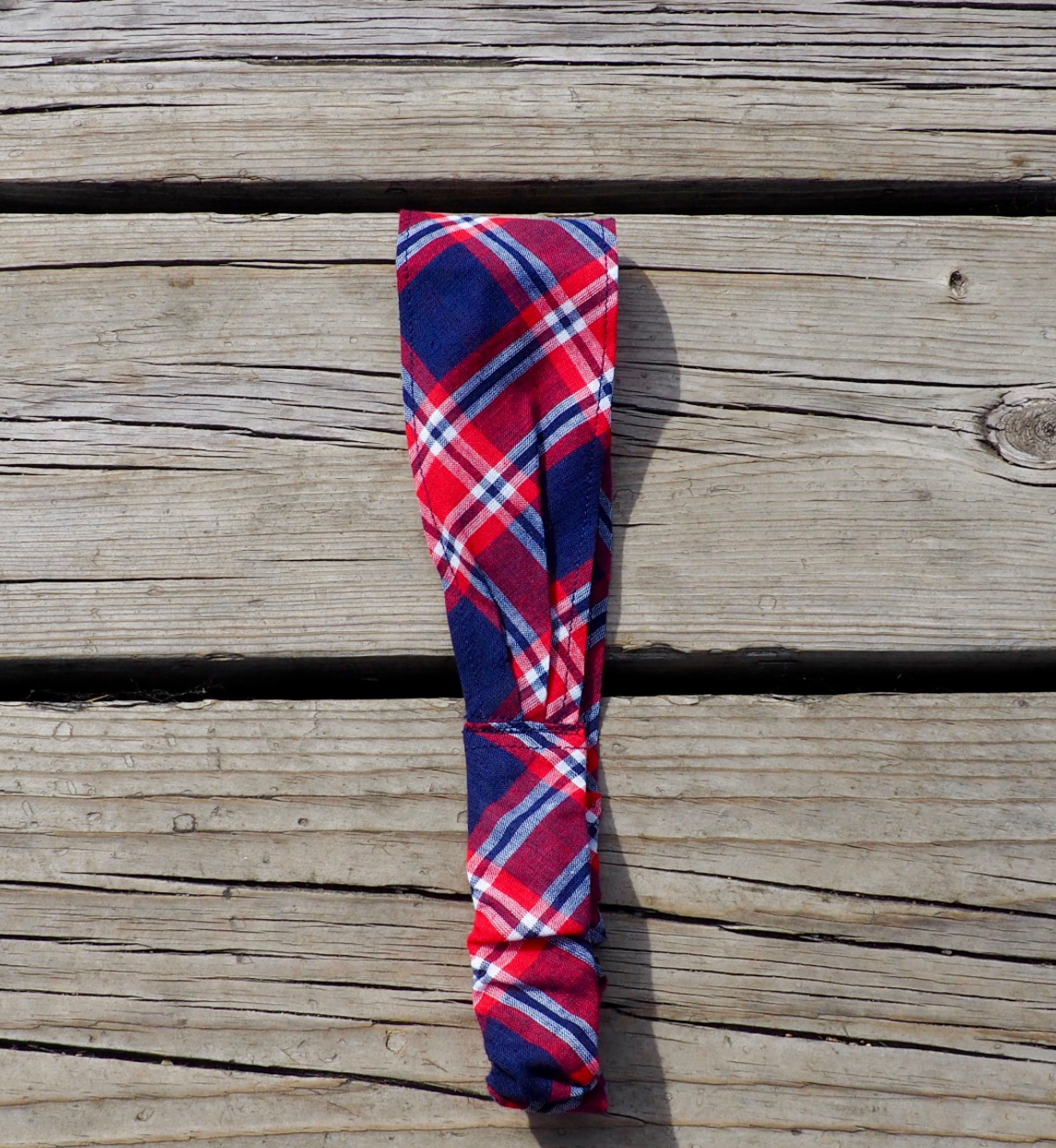 Red & Navy Plaid Headband