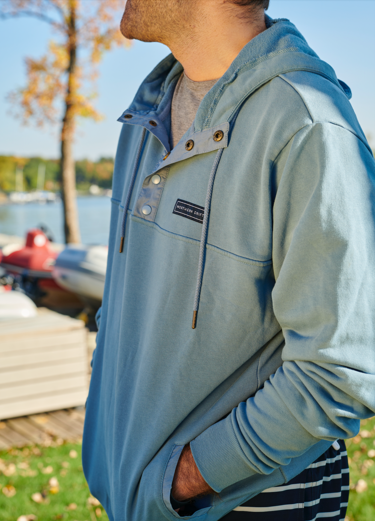 Snap Front Hoodie - Spring Lake