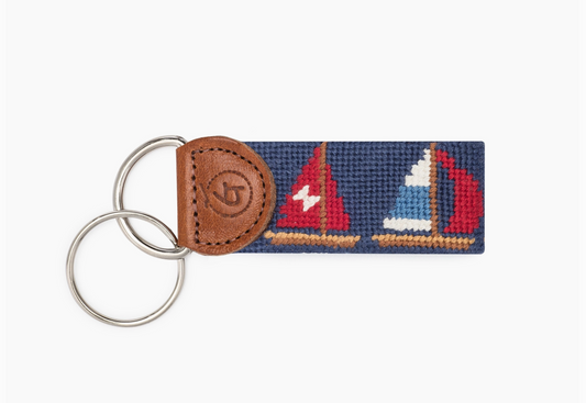 Sailboat Needlepoint Keychain by Good Threads