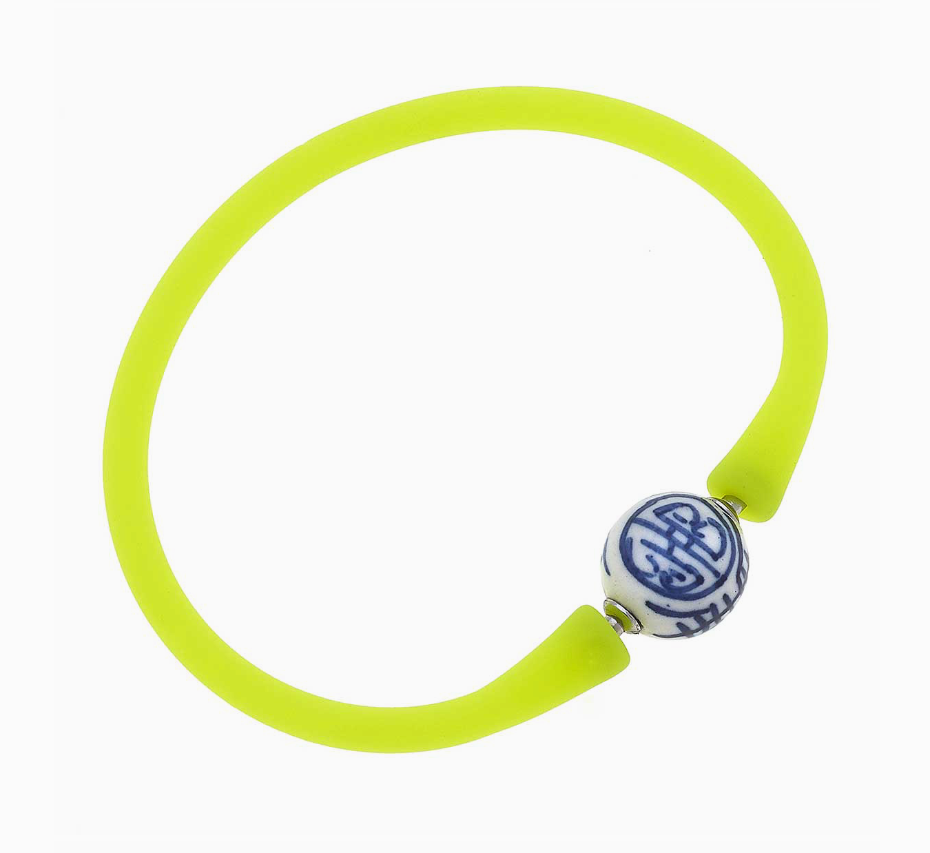 Neon Yellow Chinoiserie Bead Bracelet by Canvas Style