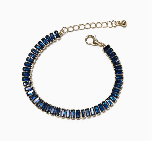 Blue Baguette Tennis Bracelet by Starry NYC