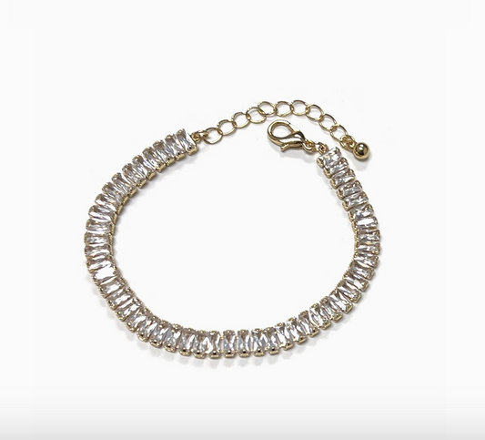 Clear Baguette Tennis Bracelet by Starry NYC