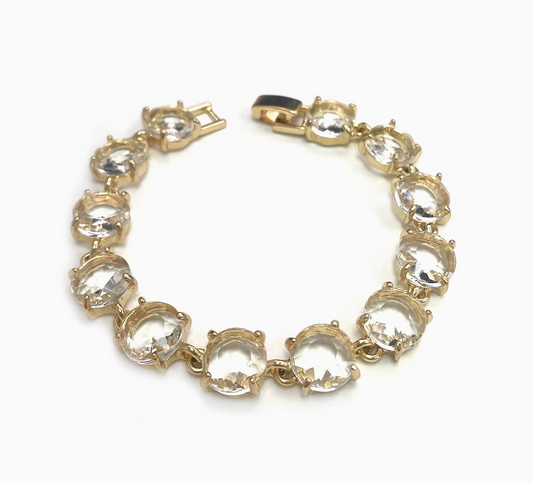 Clear Crystal Linked Bracelet by Starry NYC