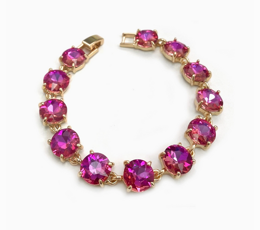 Rose Crystal Linked Bracelet by Starry NYC